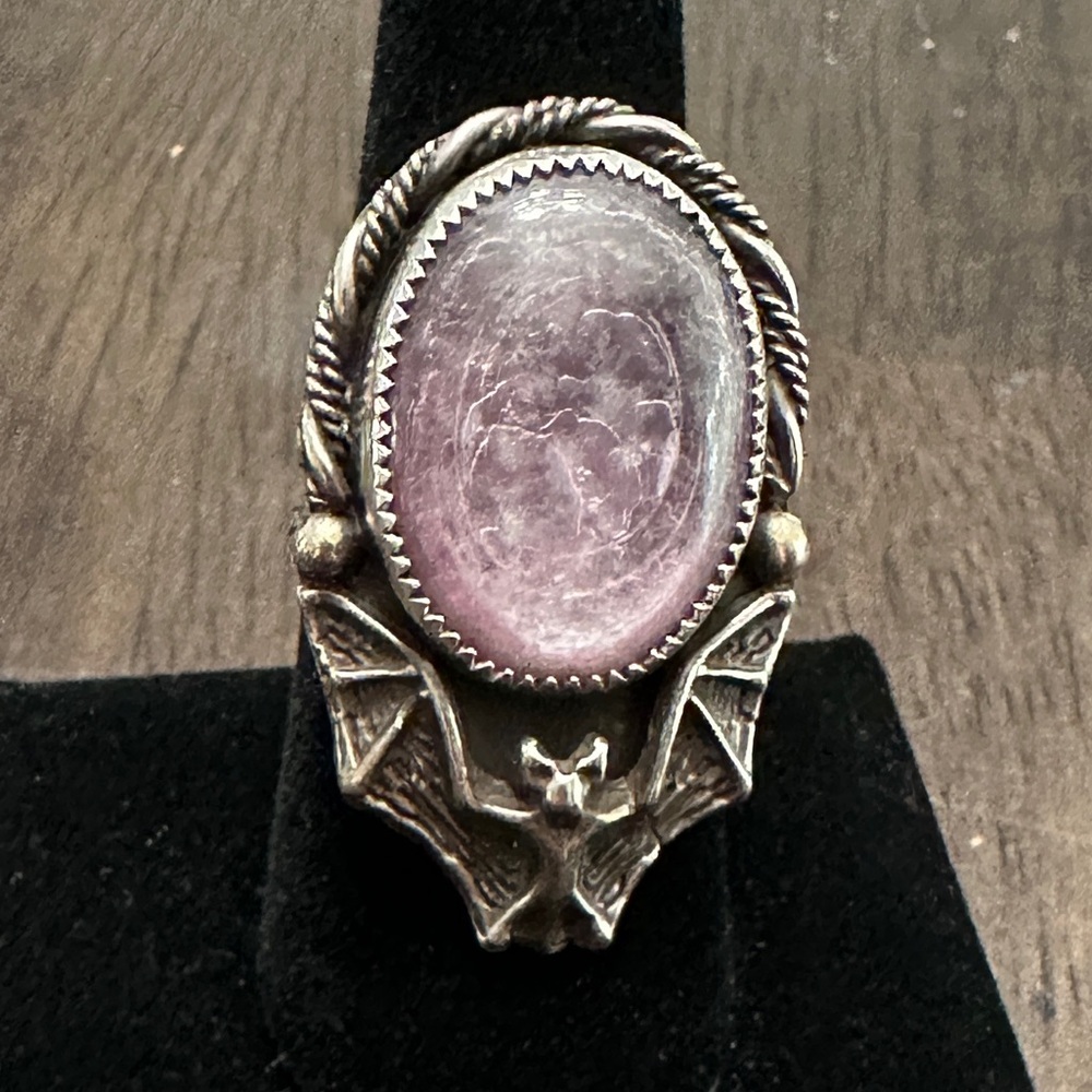 Dolce Art Jewelry Lepidolite Bat ring size 8.75